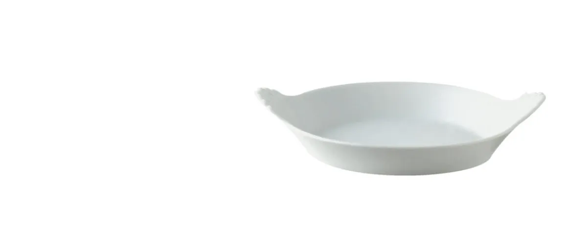 PRO.MUNDI Plat à oreilles rond blanc porcelaine Ø 15,7 cm Bistronome Hot