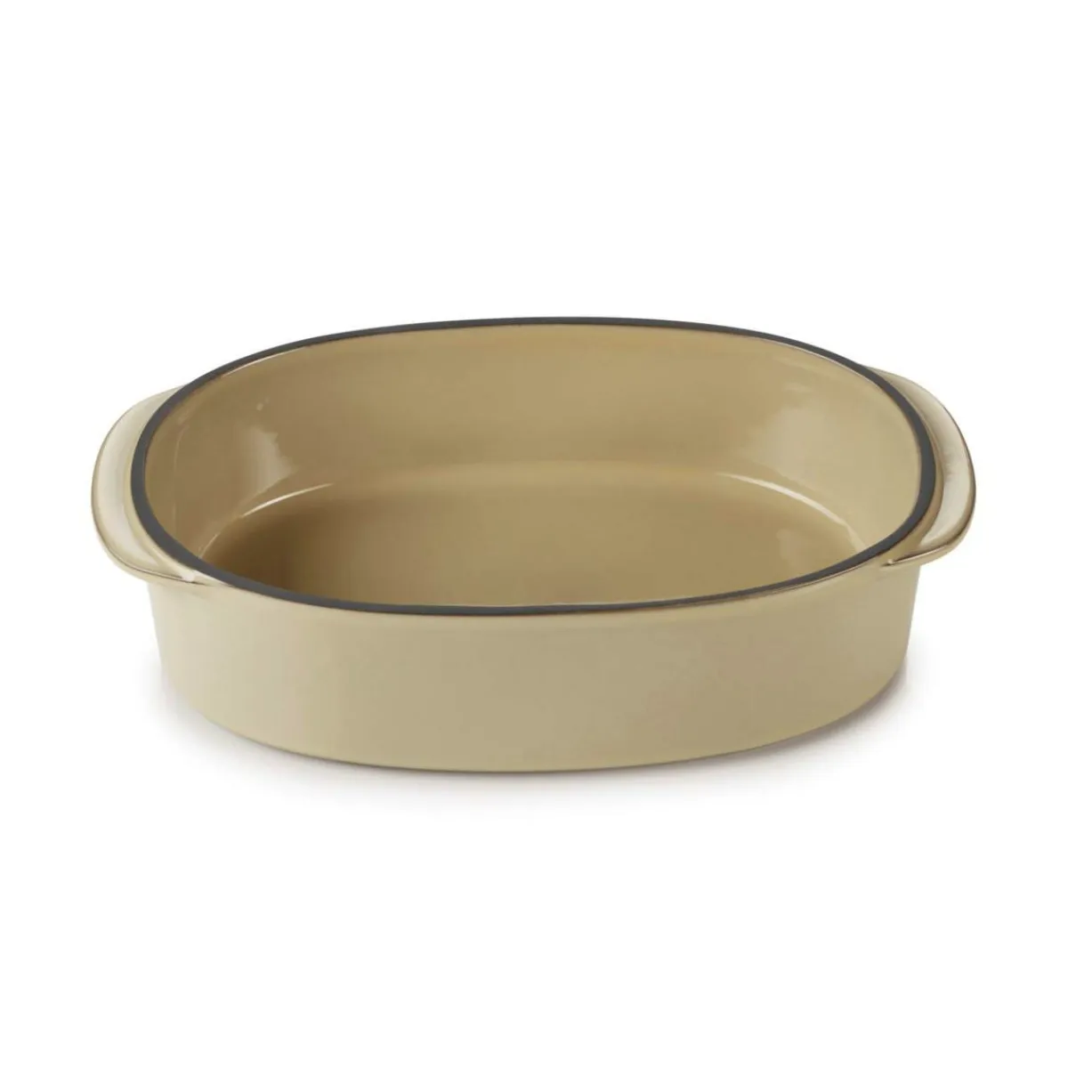 Plat ovale beige porcelaine culinaire 19 cm Caractère - REVOL Clearance