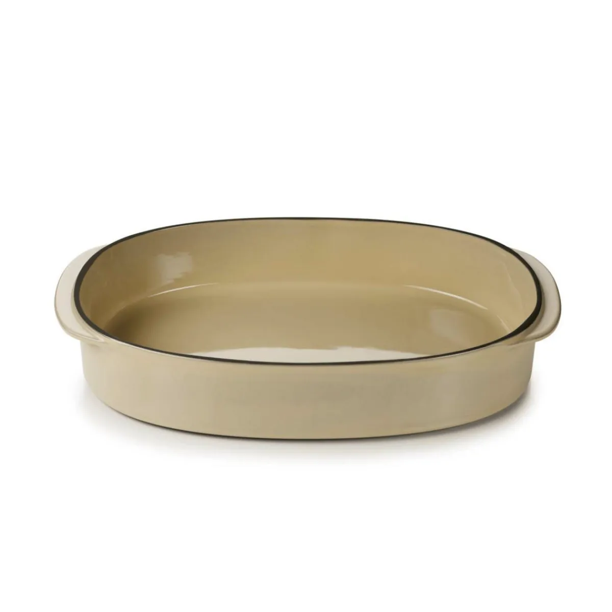 Plat ovale beige porcelaine culinaire 34 cm Caractère - REVOL Clearance