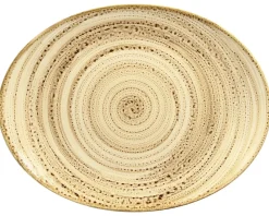 Plat ovale beige porcelaine vitrifiée 36 cm Twirl - RAK Clearance