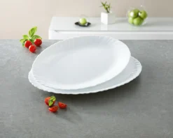 LUMINARC Plat ovale blanc verre opal 33 cm Feston New