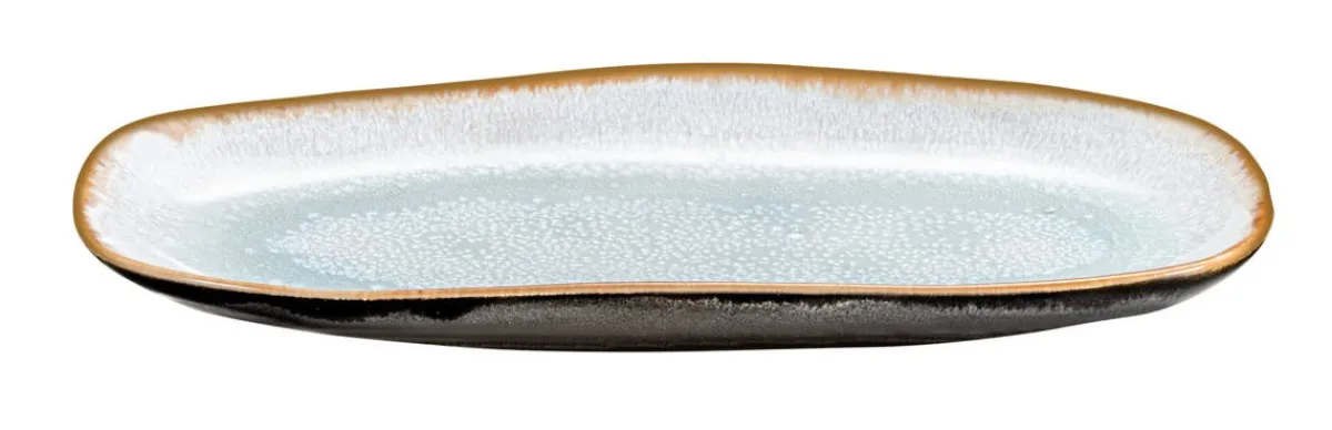 Plat ovale bleu grès émaillé 35,5 cm Shadow - MEDARD DE NOBLAT Sale
