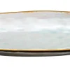 Plat ovale bleu grès émaillé 36 cm Shadow - MEDARD DE NOBLAT New