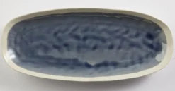 Plat ovale bleu grès émaillé 25 cm Winter - PRO.MUNDI Hot