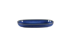 RAK Plat ovale bleu porcelaine vitrifiée 23 cm stone Ease
