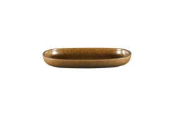 Plat ovale bronze porcelaine vitrifiée 23 cm stone Ease - RAK Best