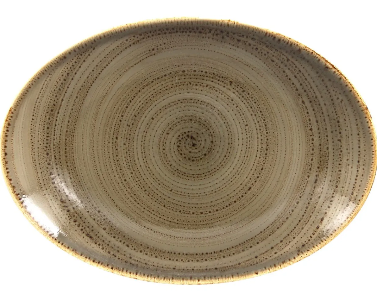 RAK Plat ovale brun porcelaine vitrifiée 32 cm Twirl Clearance