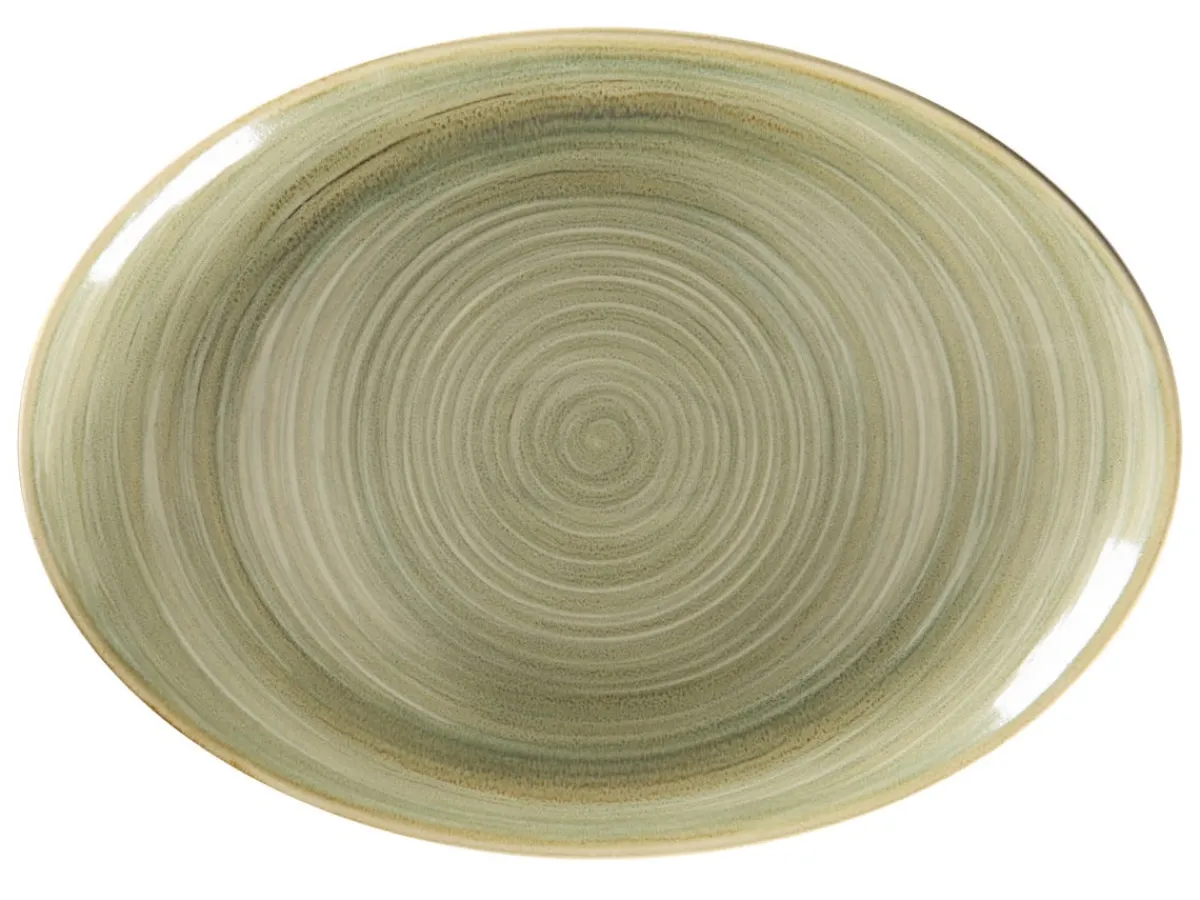 Plat ovale Emerald porcelaine vitrifiée 32 cm stone Spot - RAK