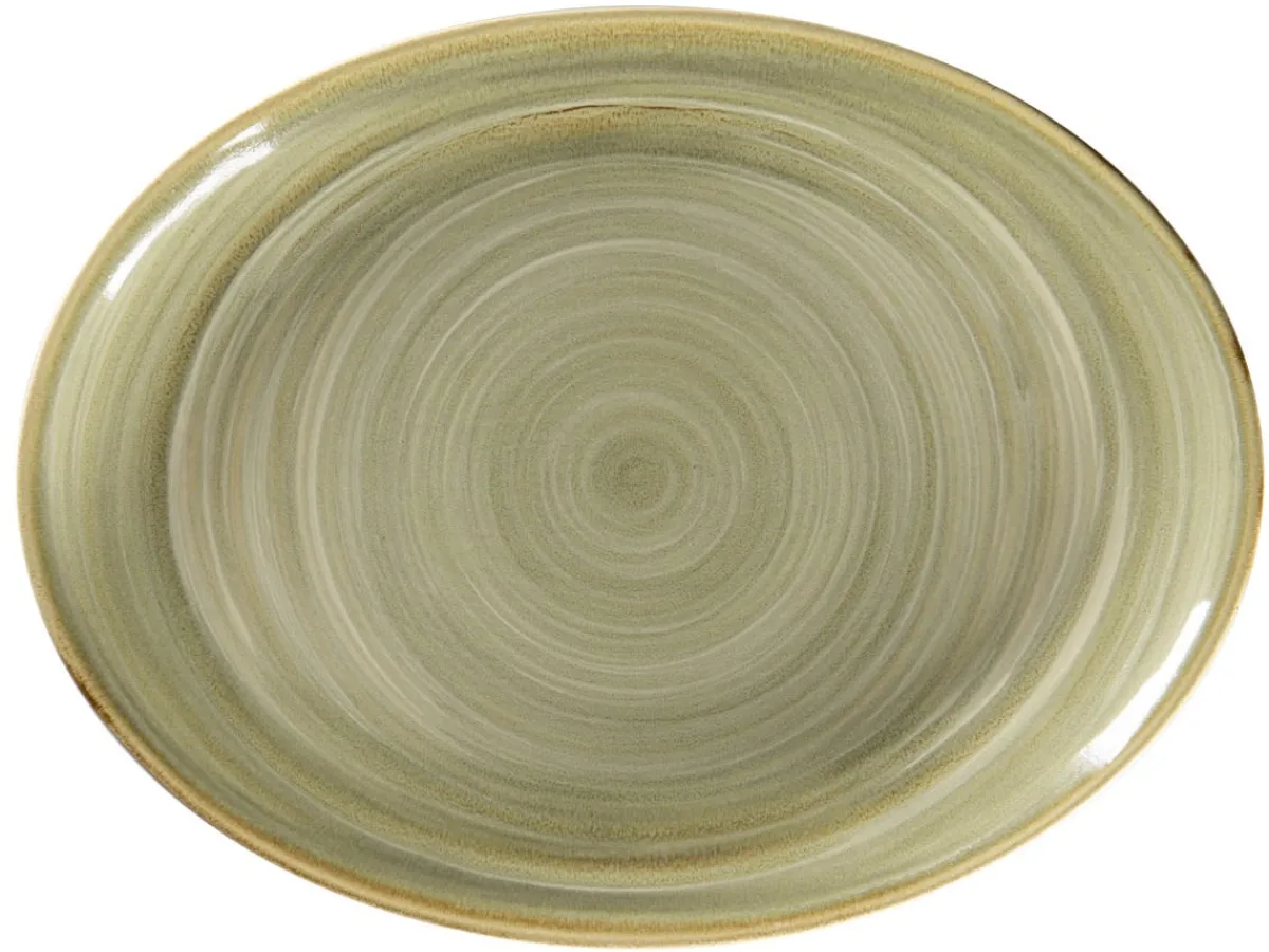 RAK Plat ovale Emerald porcelaine vitrifiée 36 cm stone Spot