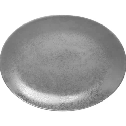 Plat ovale gris porcelaine vitrifiée 36x27 cm Shale - RAK Outlet