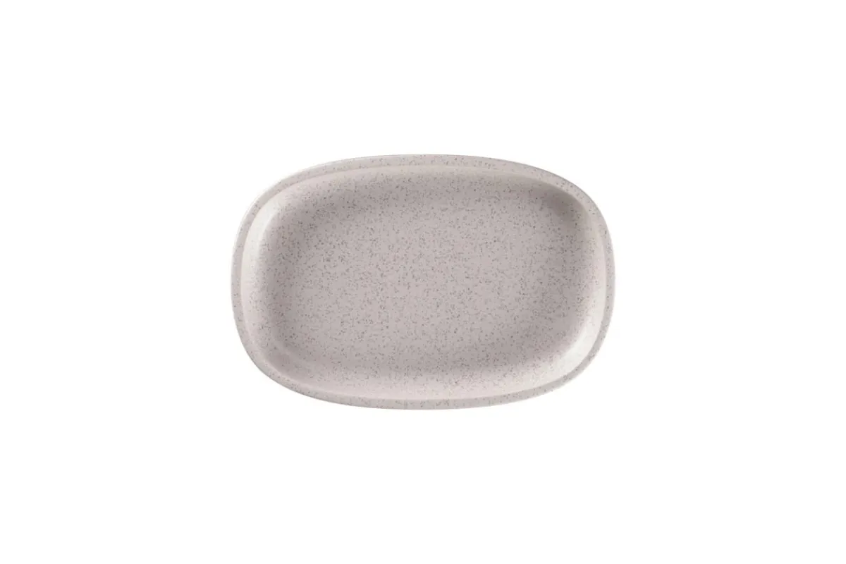 Plat ovale gris porcelaine vitrifiée 23 cm stone Ease - RAK Sale