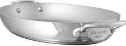 Plat ovale inox 35 cm x 6 cm 2,4 L M'cook - MAUVIEL Online