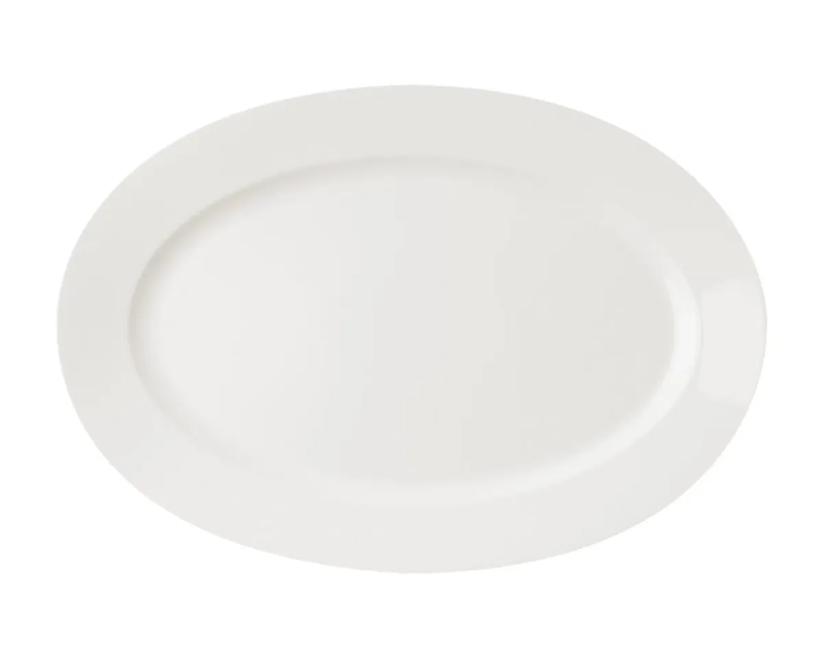 Plat ovale ivoire porcelaine vitrifiée 38 cm Banquet - RAK Online