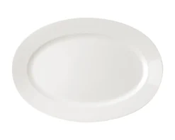 Plat ovale ivoire porcelaine vitrifiée 32 cm Banquet - RAK Hot