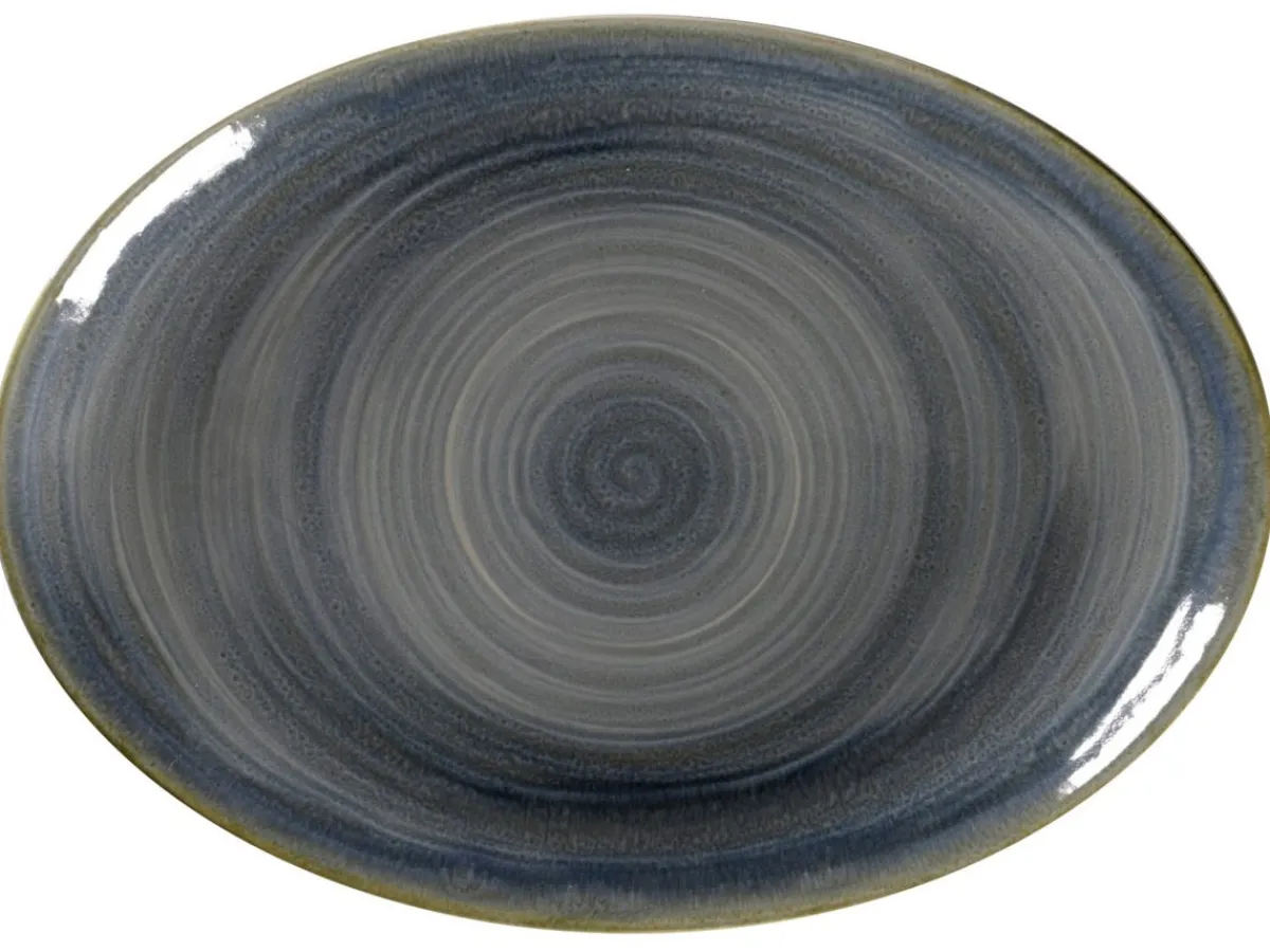Plat ovale Jade porcelaine vitrifiée 32 cm stone Spot - RAK New