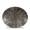 CHURCHILL Plat ovale noir porcelaine vitrifiée 27x22 cm Stone Quartz