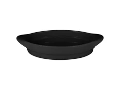 Plat ovale noir porcelaine vitrifiée 31x18 cm Chefs Fusion - RAK Outlet