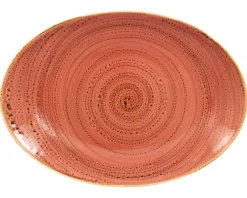 Plat ovale orange porcelaine vitrifiée 32 cm Twirl - RAK Best
