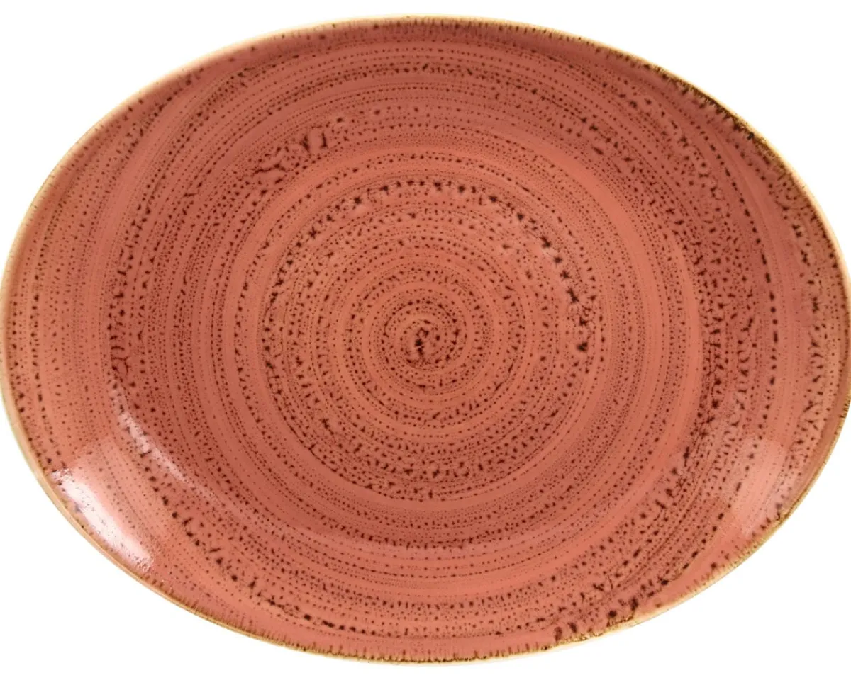 RAK Plat ovale orange porcelaine vitrifiée 36 cm Twirl Hot