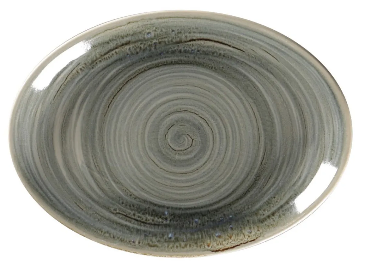 Plat ovale Peridot porcelaine vitrifiée 21 cm stone Spot - RAK New