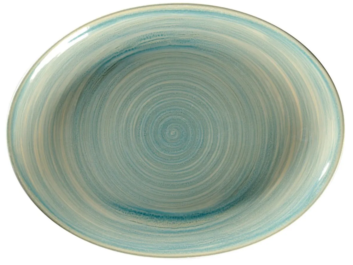 RAK Plat ovale Saphire porcelaine vitrifiée 36 cm stone Spot New