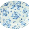 CHURCHILL Plat ovale Toile Prague Blue porcelaine vitrifiée 36,5 cm Vintage Prints Toile New