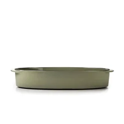 REVOL Plat ovale vert porcelaine culinaire 34 cm  Caractère Outlet