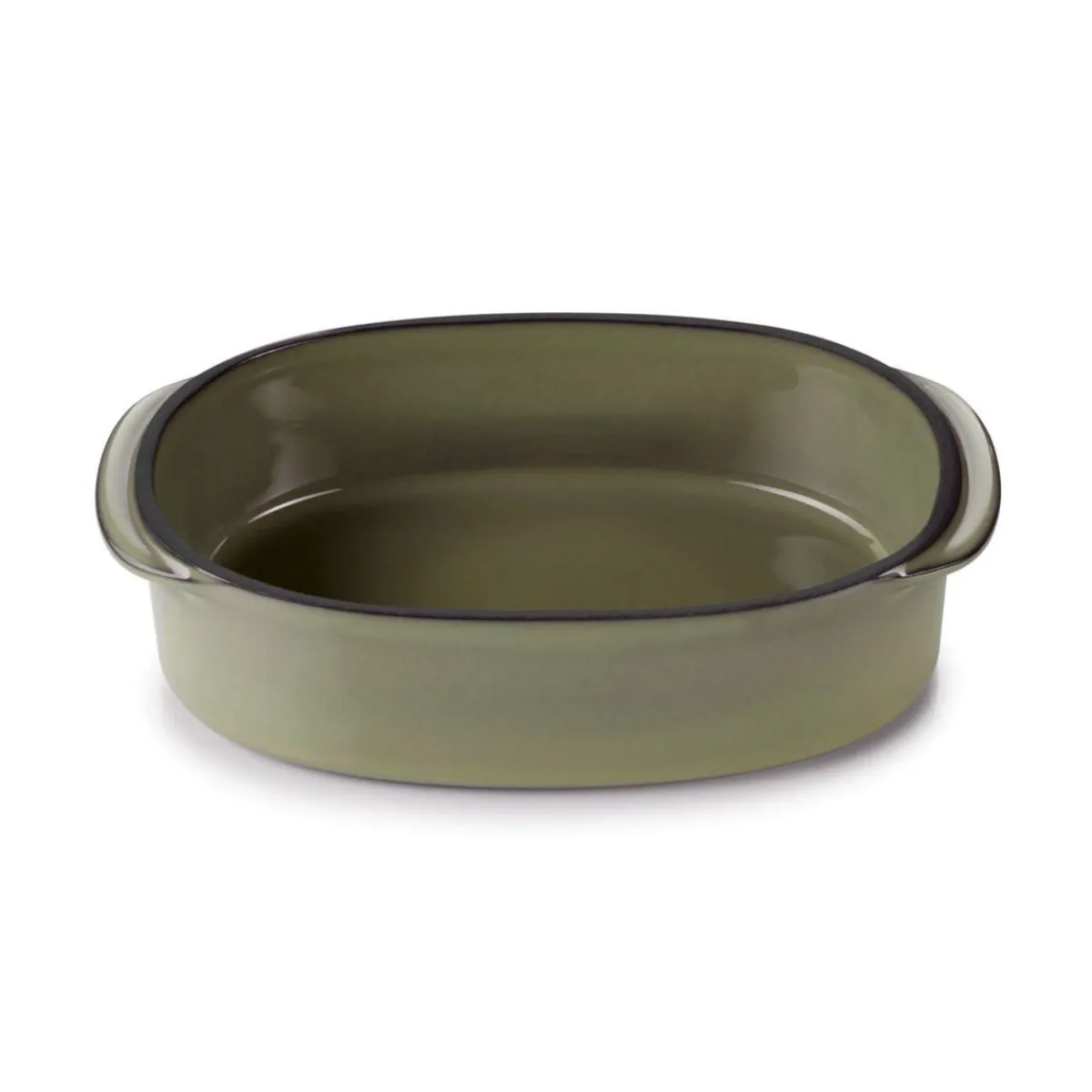 Plat ovale vert porcelaine culinaire 16 cm Caractère - REVOL Discount