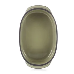 Plat ovale vert porcelaine culinaire 16 cm Caractère - REVOL Discount