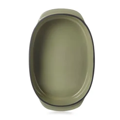 REVOL Plat ovale vert porcelaine culinaire 26 cm  Caractère Outlet