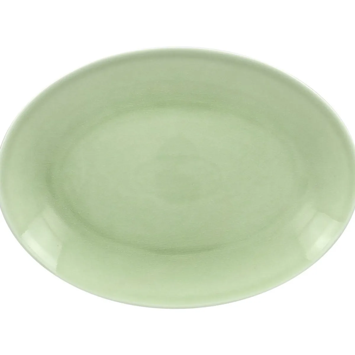 Plat ovale vert porcelaine vitrifiée 32 cm Vintage - RAK Best