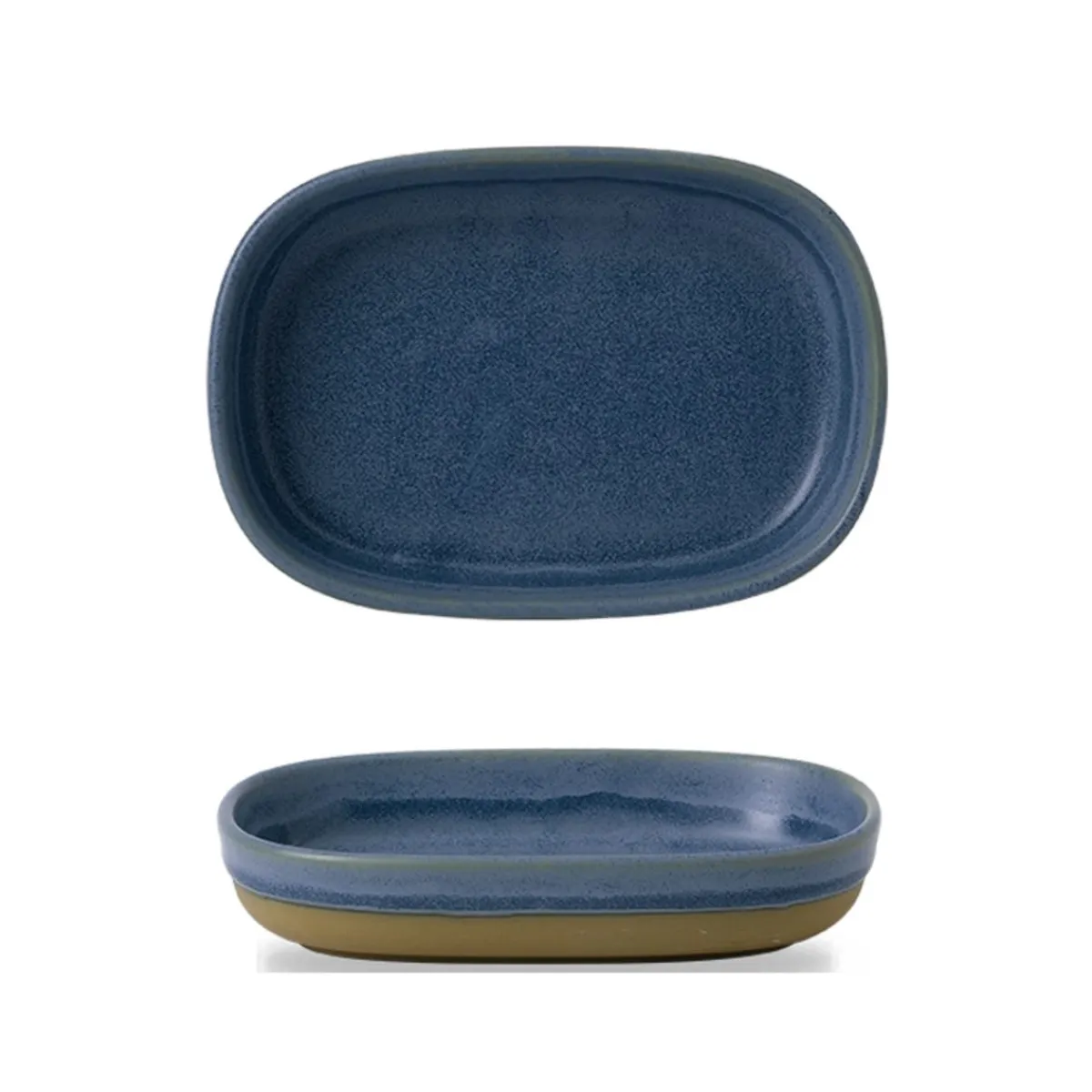 Plat à partager rectangulaire bleu porcelaine vitrifiée 17 cm Emerge Oslo - CHURCHILL Outlet