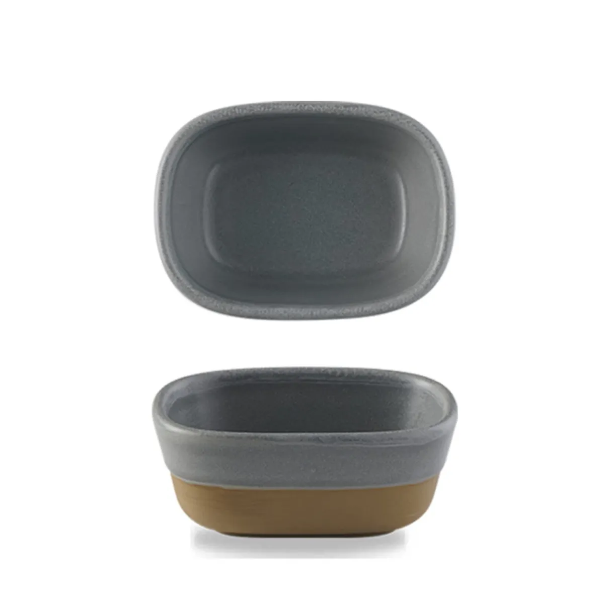 Plat à partager rectangulaire gris porcelaine vitrifiée 12 cm Emerge Seatle - CHURCHILL Clearance