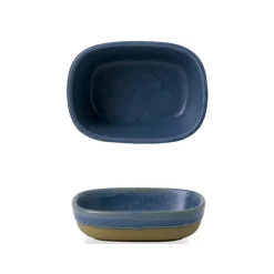 Plat à partager rectangulaire bleu porcelaine vitrifiée 12 cm Emerge Oslo - CHURCHILL New