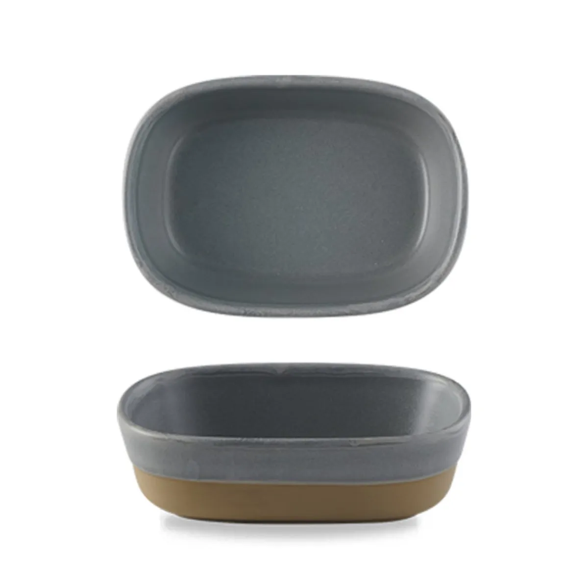 Plat à partager rectangulaire gris porcelaine vitrifiée 17 cm Emerge Seatle - CHURCHILL