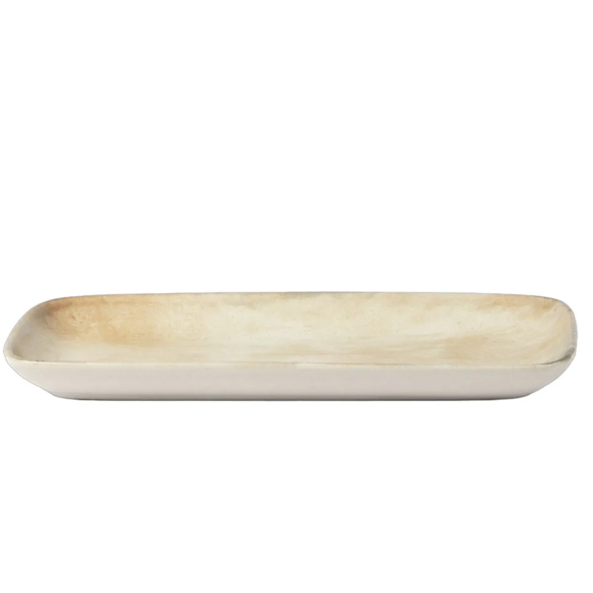 Plat rectangulaire beige grès émaillé 28 cm Sahara - ACCOLADE New