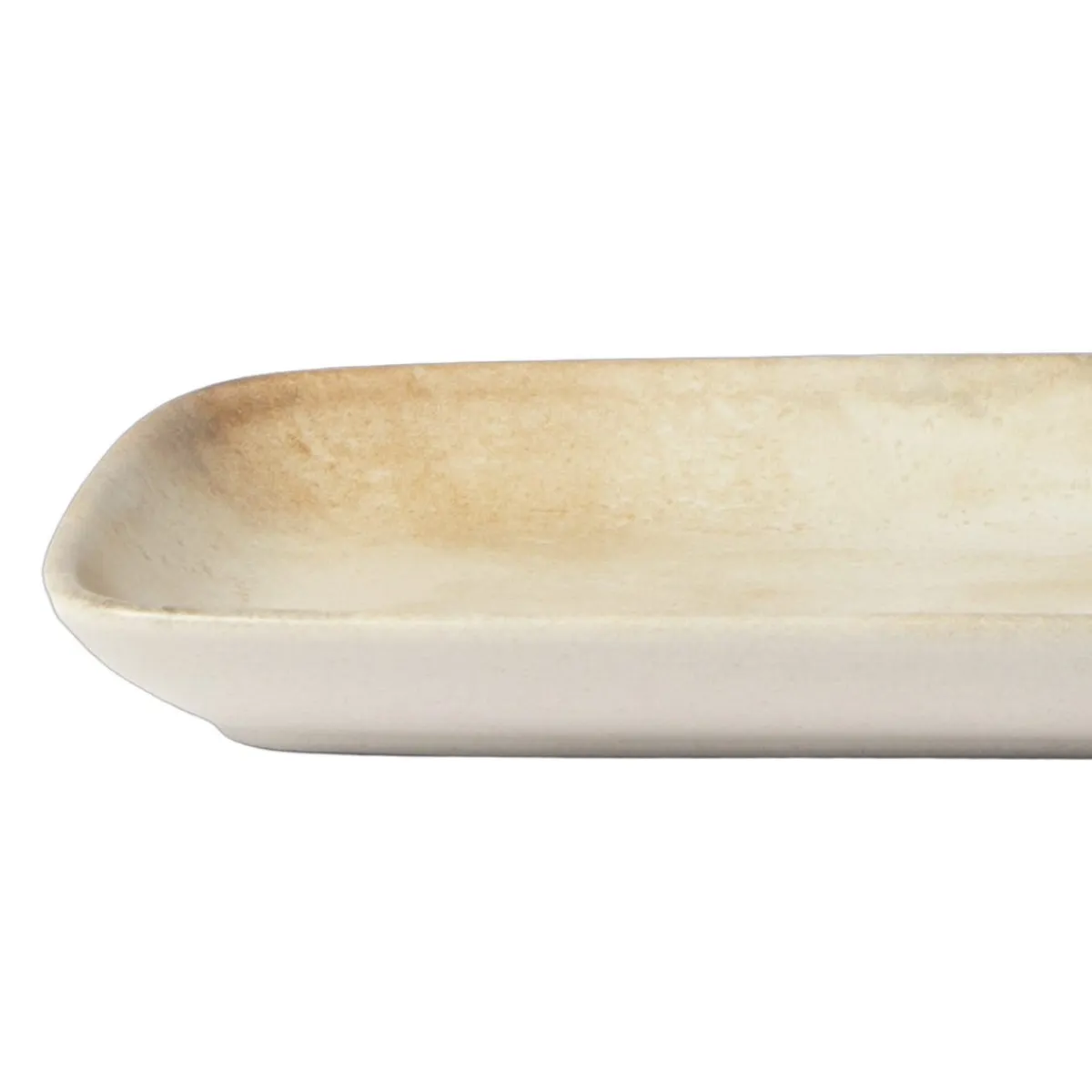 Plat rectangulaire beige grès émaillé 28 cm Sahara - ACCOLADE New