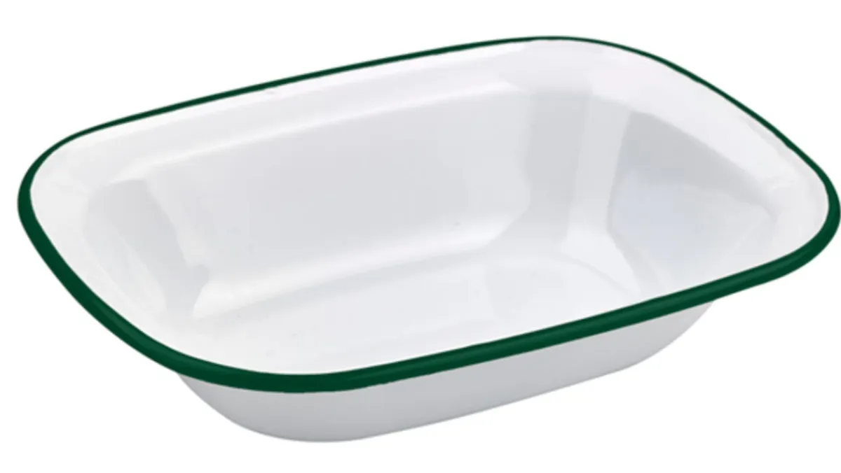 Aucune Plat rectangulaire blanc acier émaillé 18 cm Discount
