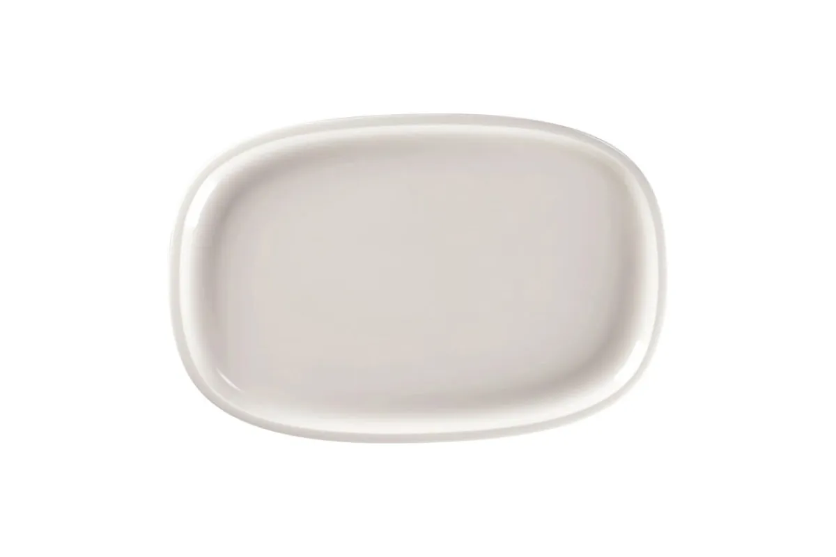 RAK Plat rectangulaire blanc porcelaine vitrifiée 30,2 cm stone Ease Hot