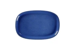 Plat rectangulaire bleu porcelaine vitrifiée 30,2 cm stone Ease - RAK Clearance
