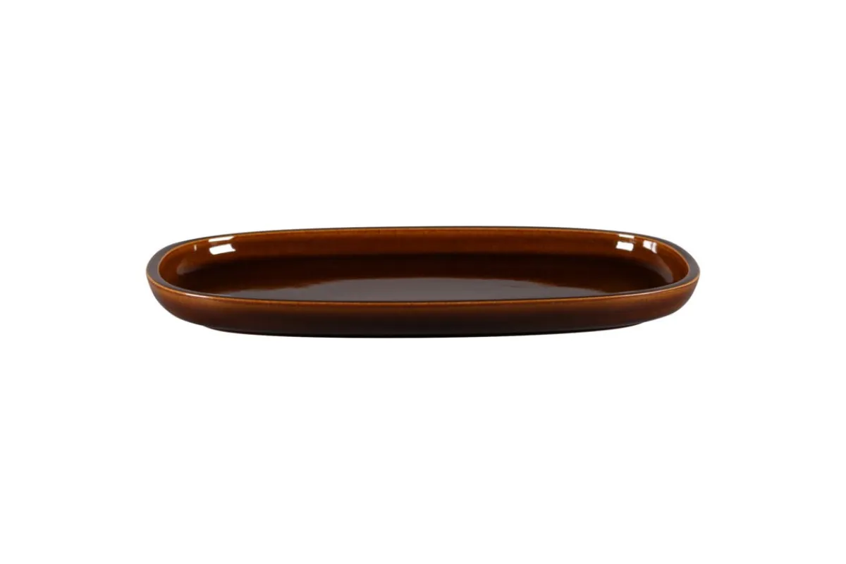 RAK Plat rectangulaire cuivre porcelaine vitrifiée 30,2 cm stone Ease Hot