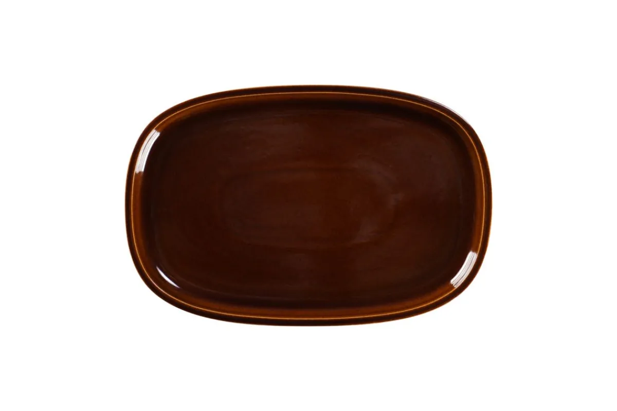 RAK Plat rectangulaire cuivre porcelaine vitrifiée 30,2 cm stone Ease Hot