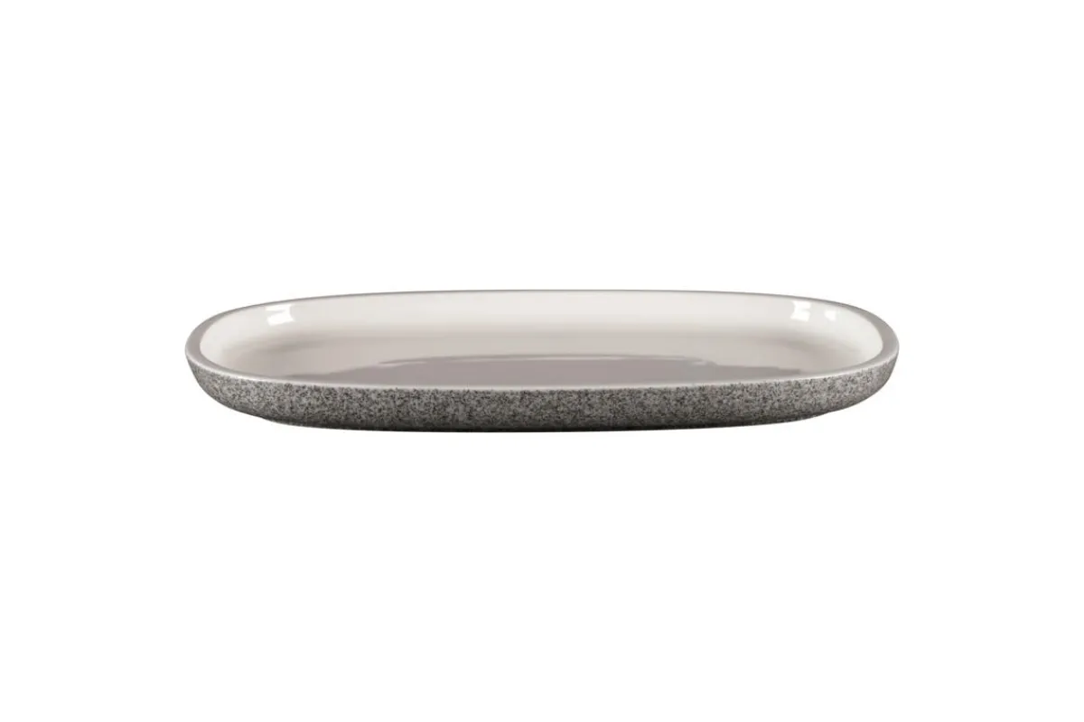 Plat rectangulaire gris porcelaine vitrifiée 30,2 cm stone Ease - RAK Discount