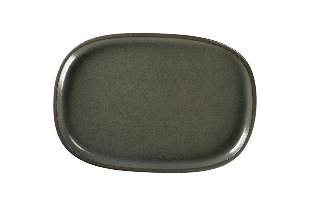 Plat rectangulaire noir porcelaine vitrifiée 33,2 cm stone Ease - RAK Clearance