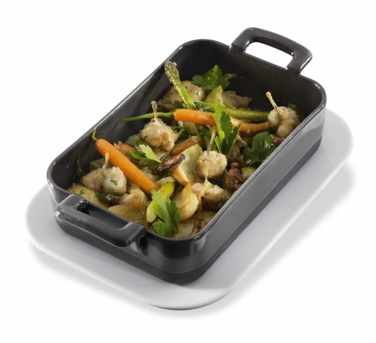 REVOL Plat rectangulaire noir porcelaine culinaire 19x12,5 cm Belle Cuisine Hot
