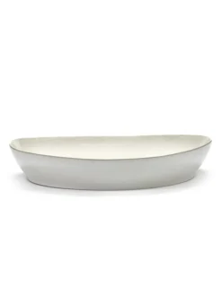 Plat rond blanc artichaut noir grès émaillé Ø 44,5 cm Feast By Ottolenghi - SERAX New