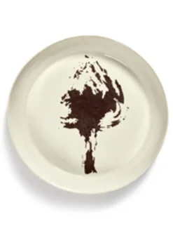 Plat rond blanc artichaut noir grès émaillé Ø 44,5 cm Feast By Ottolenghi - SERAX New