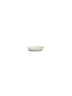 SERAX Plat rond blanc swirl - stripes bleu grès émaillé Ø 11,5 cm Feast By Ottolenghi