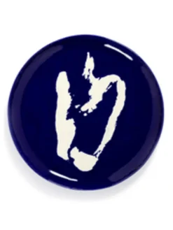 SERAX Plat rond bleu poivron blanc grès émaillé Ø 44,5 cm Feast By Ottolenghi Hot