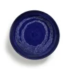 SERAX Plat rond lapis lazuli swirl - points blancs grès émaillé Ø 36 cm Feast By Ottolenghi Hot